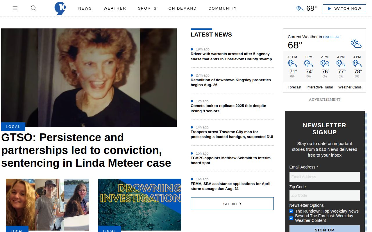 9&10 News public newsroom page for Wexford-area reporting